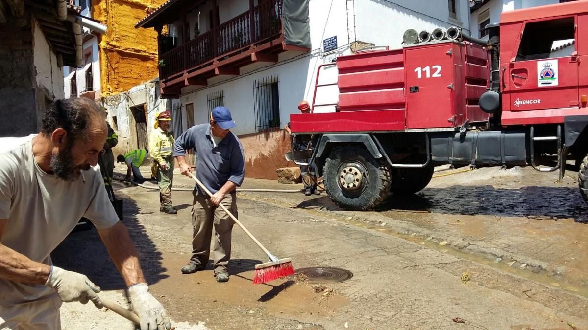 La inundación de Valverde de la Vera en imágenes