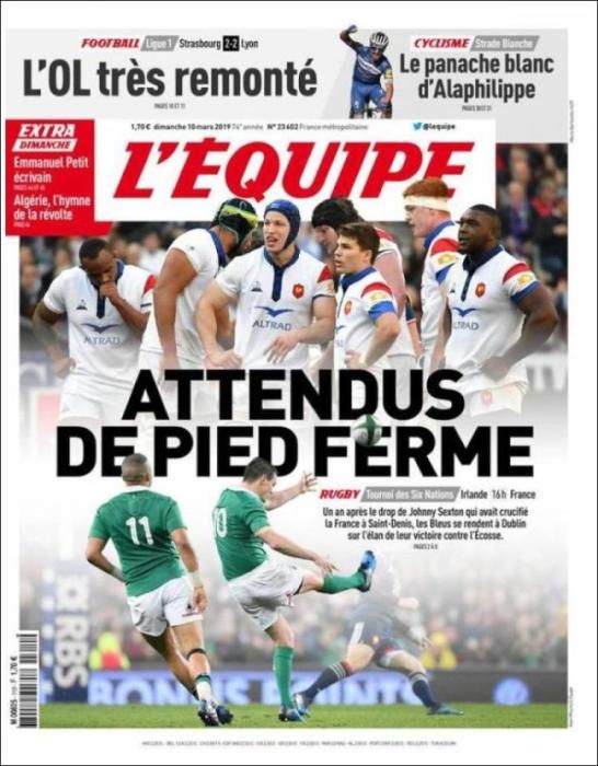 Portada L'ÉQUIPE domingo 10 marzo 2019