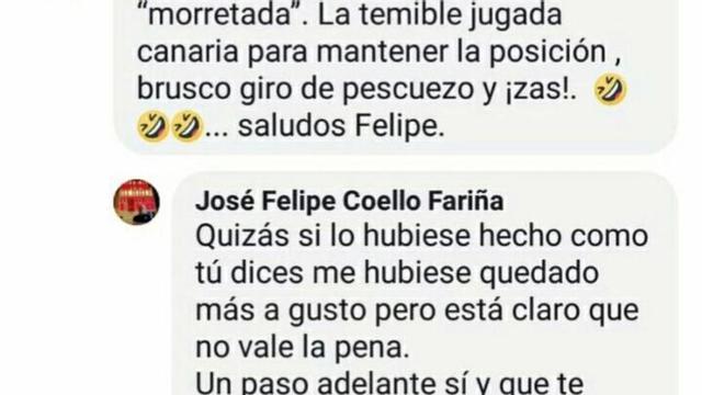 Felipe Coello: "Si le doy, obviamente, no se levanta"