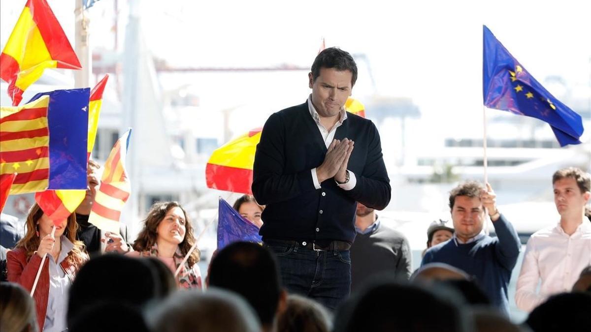 El presidente de Ciudadanos, Albert Rivera, en un acto de su partido este sábado