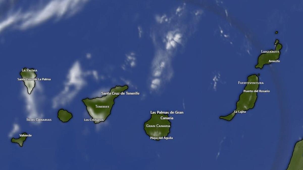 Cielos casi despejados en Canarias a las 15.45 horas del viernes 26 de junio de 2026