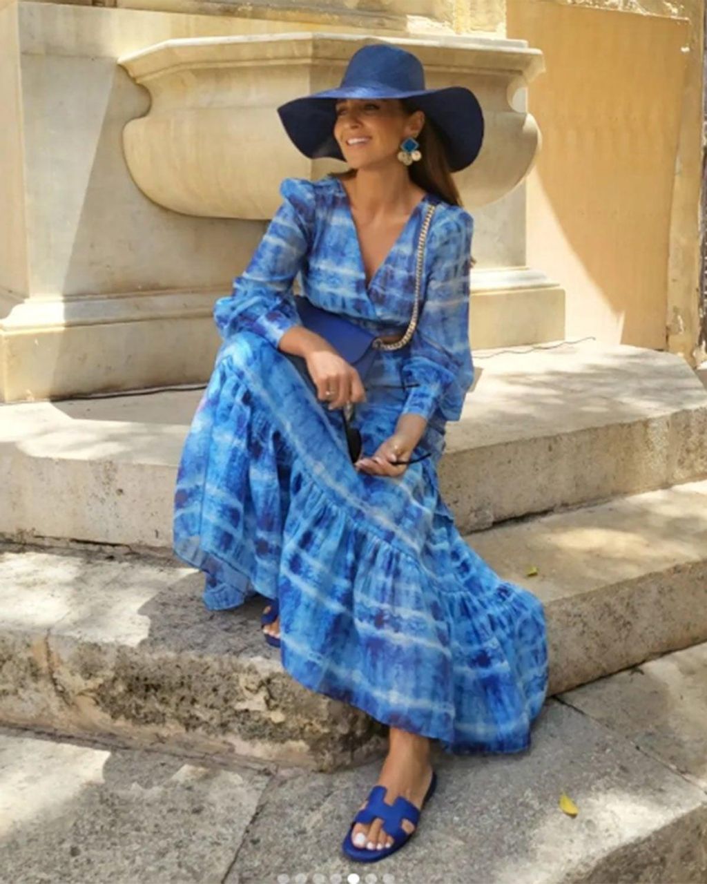 Vestido Michael Kors Mujer - Tie Dye Azul De Algodón