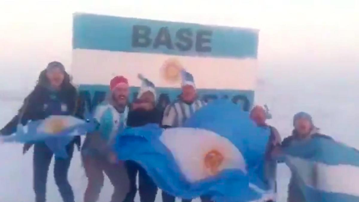 Así se celebró la victoria de Argentina... ¡En la Antártida!