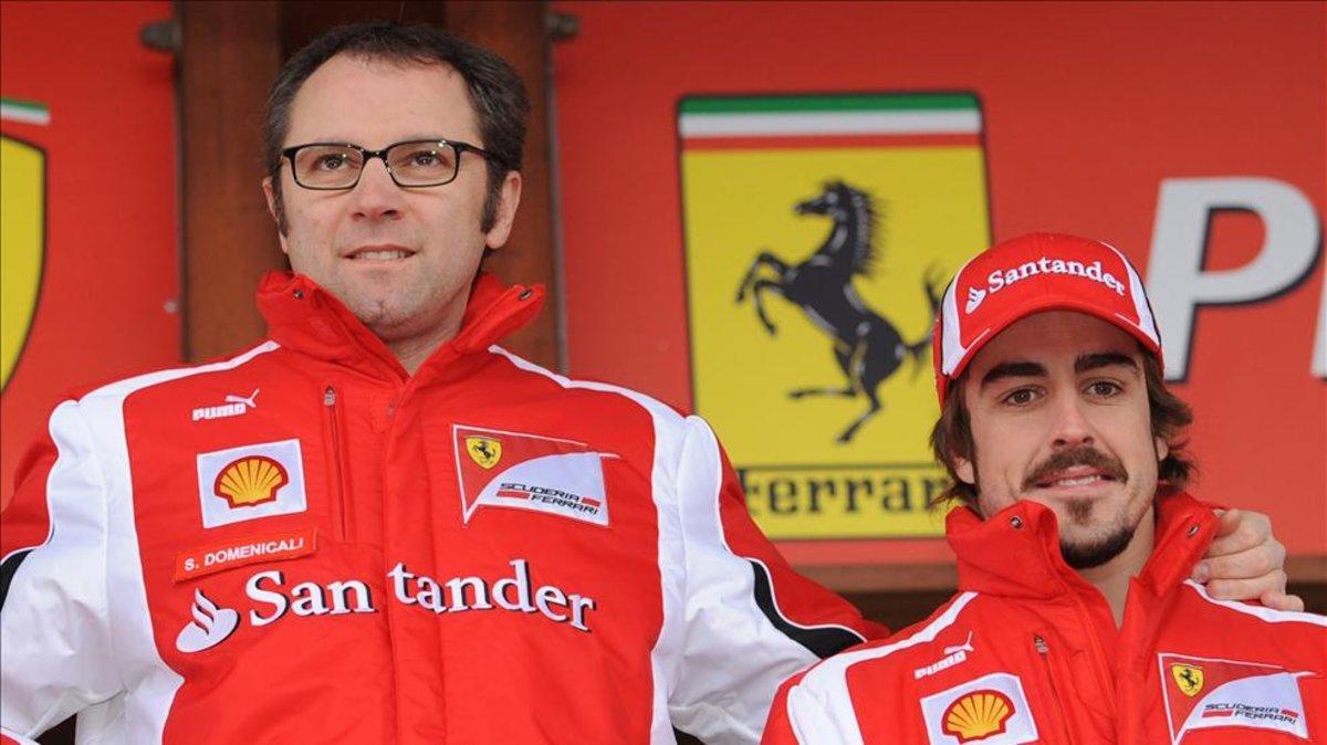 Domenicali junto a Fernando Alonso durante su etapa con Ferrari