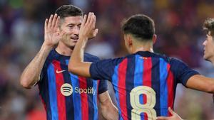 Lewandowski, en un partido con el Barça