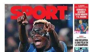 La portada de SPORT de hoy