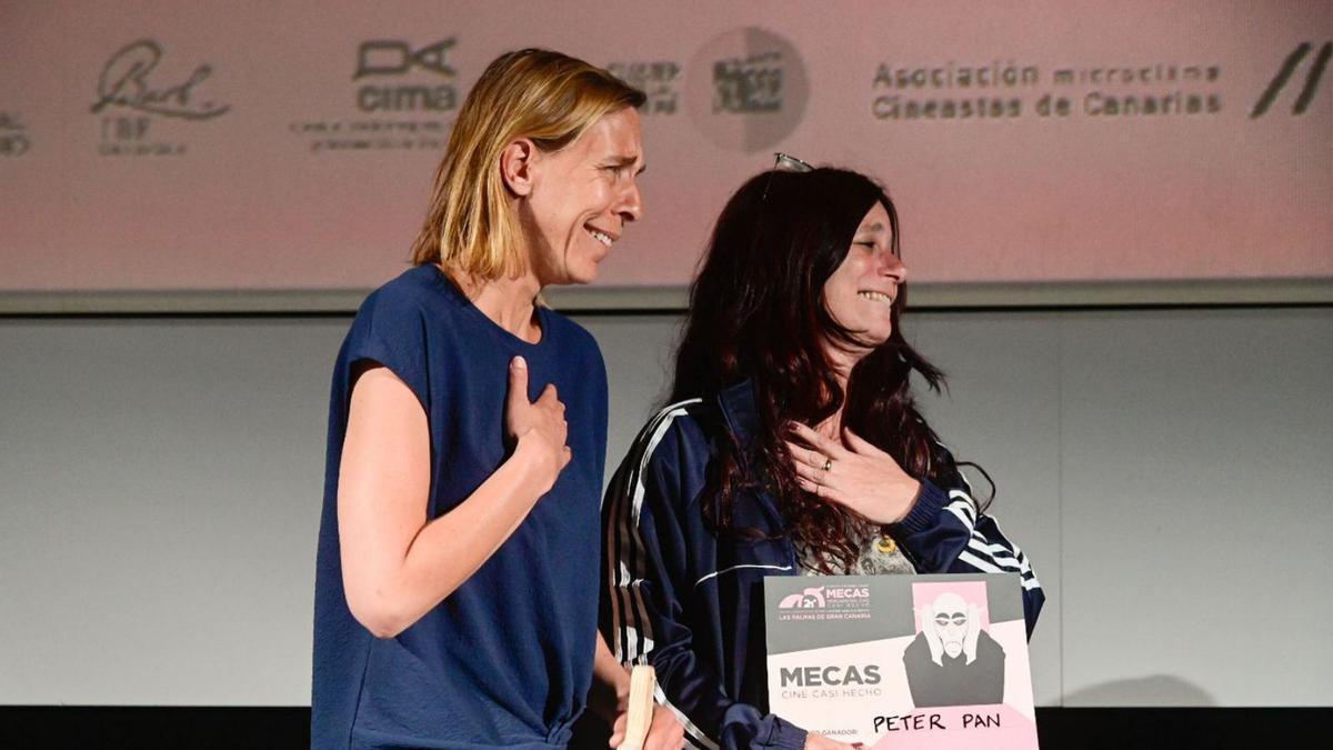 Natach Samuel y Gaëlle, director y productora del premio a Cine Casi Hecho del Mecas por ‘Peter Pan’.