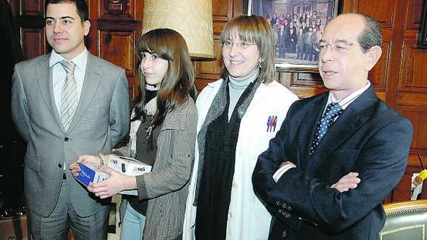 Francisco Sierra, Laura Montes, Rosana Álvarez y Francisco Diego Llaca, ayer, en el Alfonso II.