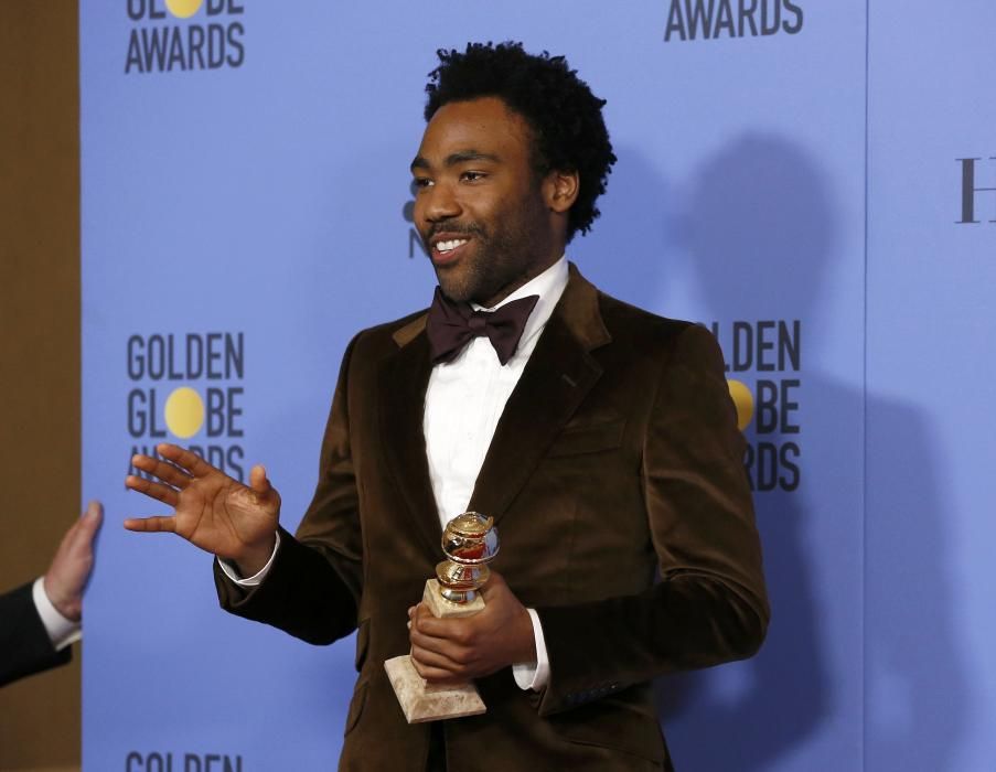 Donald Glover holds his award during the 74th ...