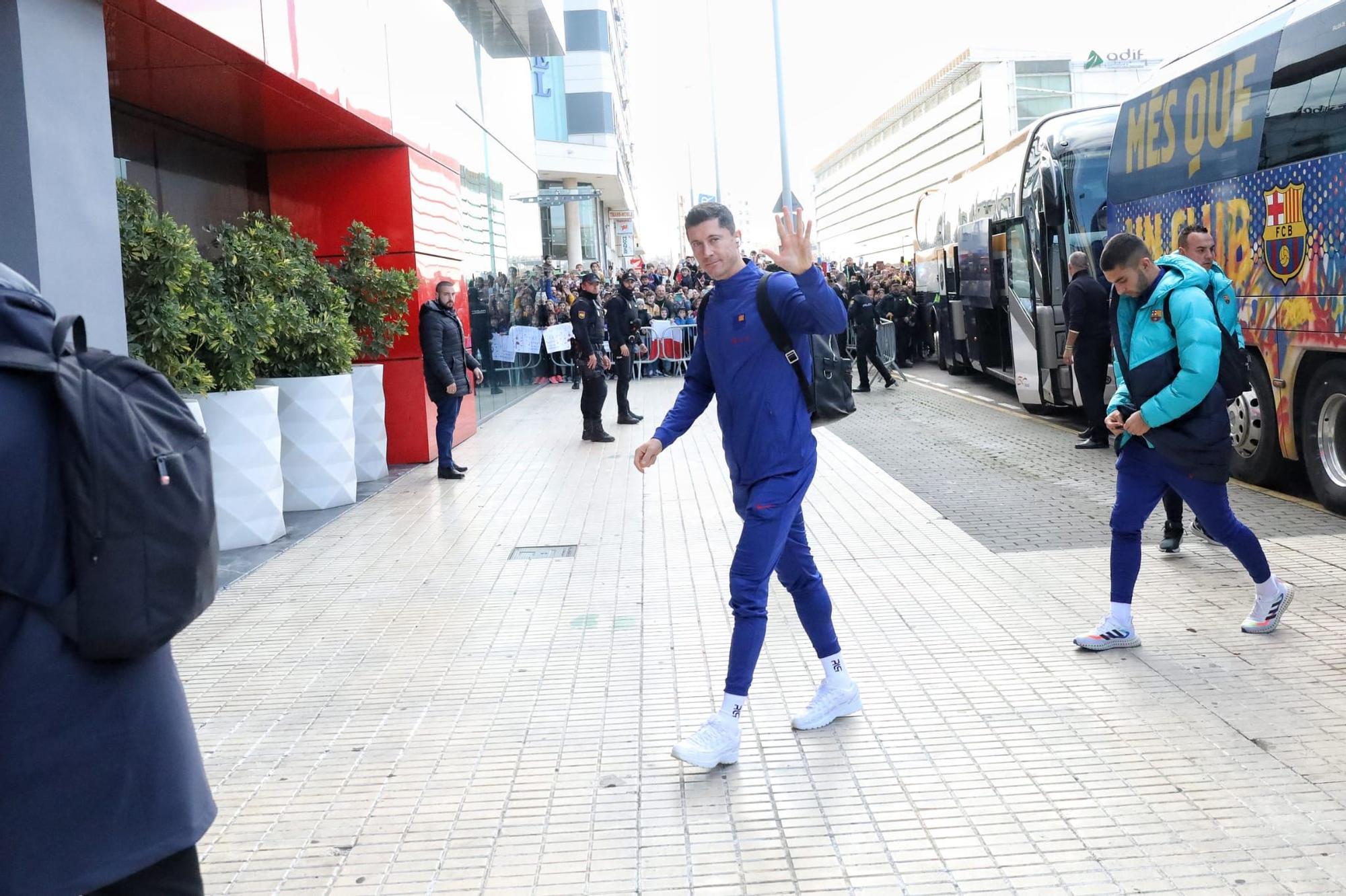 Llegada del Barcelona a Castelló para jugar contra el Villarreal