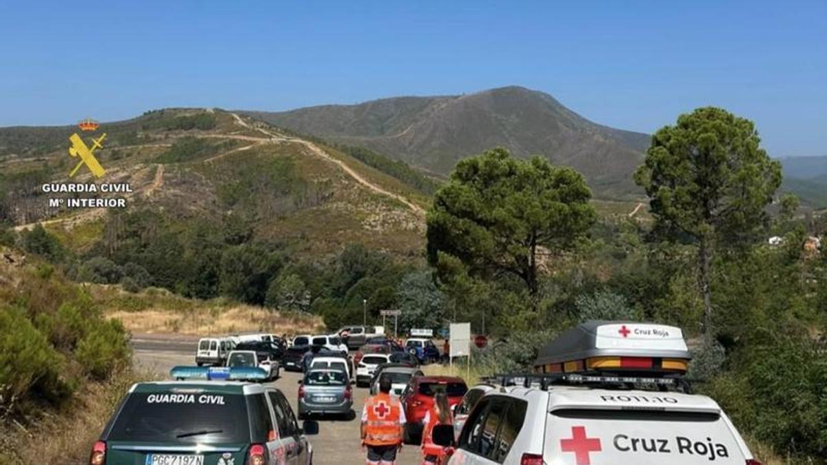 Dispositivo de la Guardia Civil en el incendio de Las Hurdes