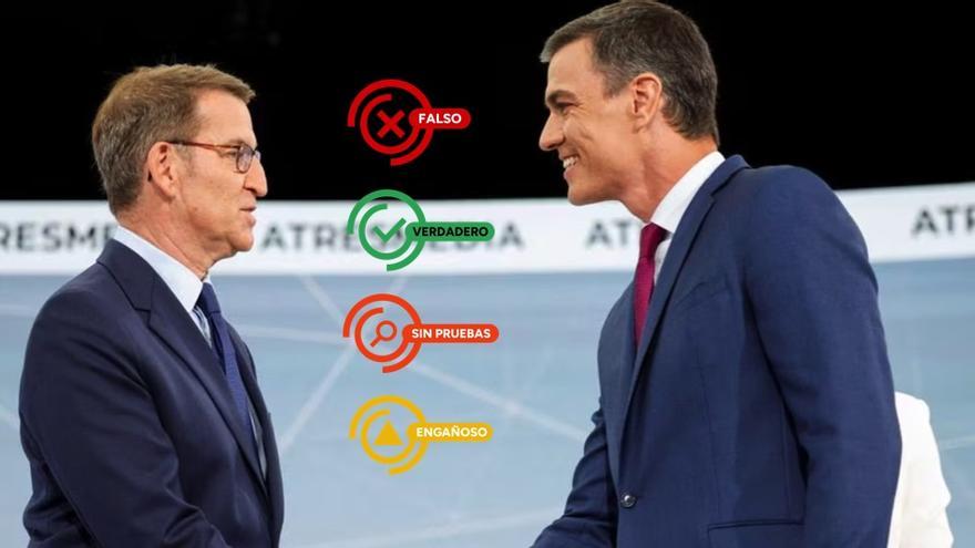 Datos y fact-checking del cara a cara entre Sánchez y Feijóo