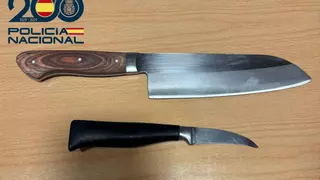 Policías salvan la vida a un hombre en Palma que amenazaba con suicidarse con dos cuchillos