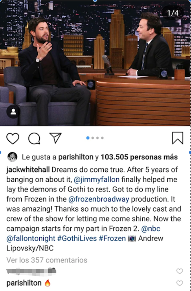 Comentario de Paris Hilton a Jack Whitehall