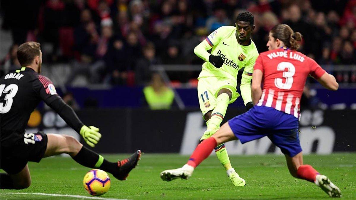 Dembélé supera a Oblak en el Atlético-Barça de la Liga 2018/19