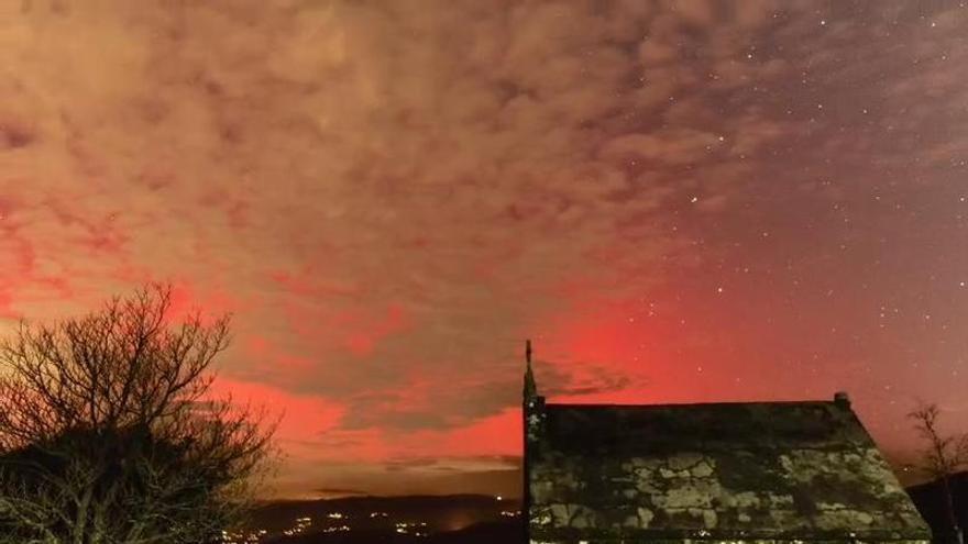Las auroras boreales de esta madrugada vistas desde As Neves.