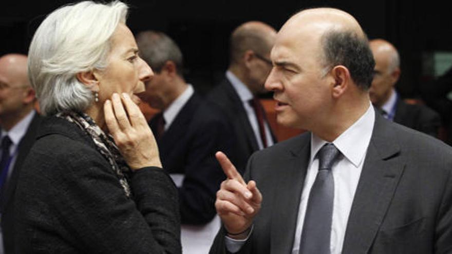 Lagarde y el ministro francés de Economía, Moscovici.