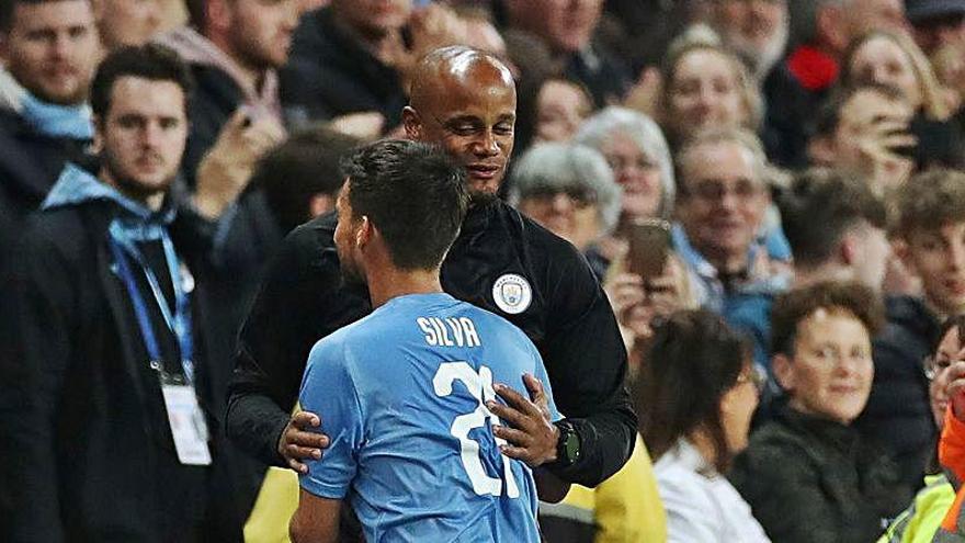 Una imagen de David Silva con la camiseta del City