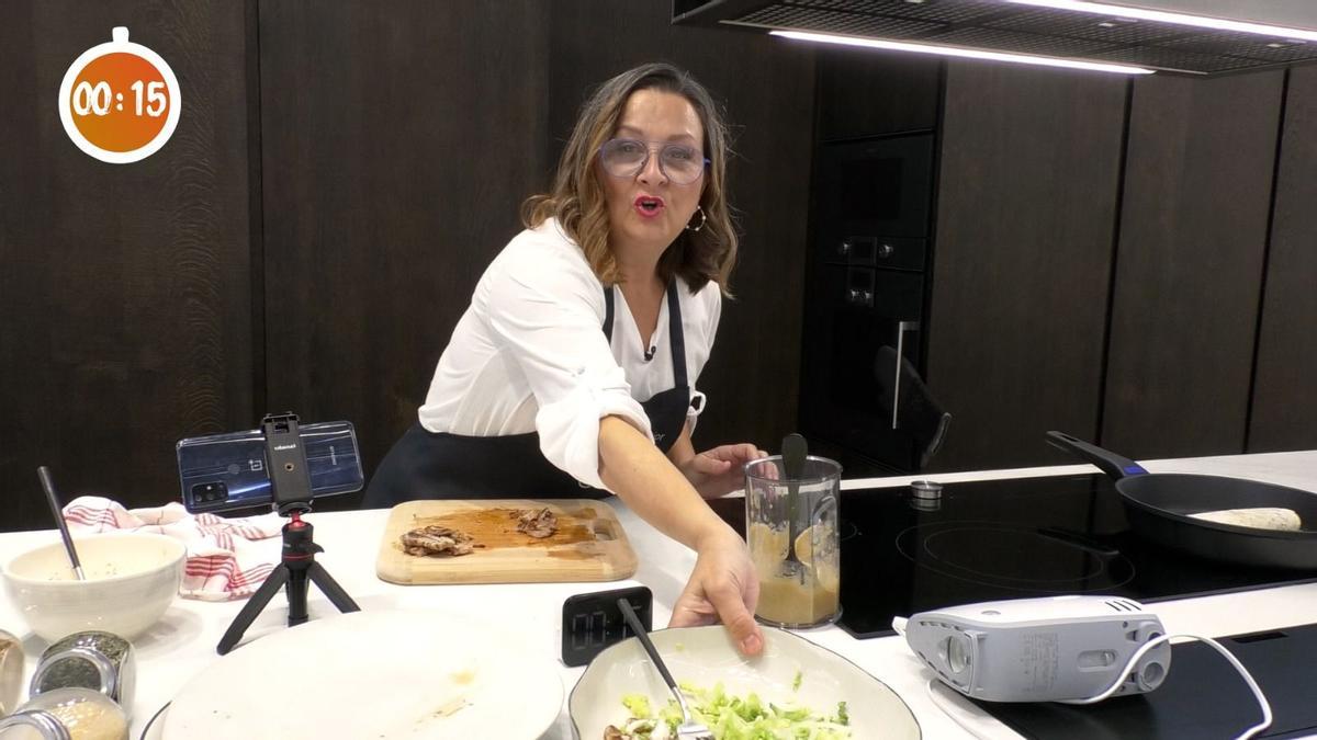 Loles García cocina un plato saludable en apenas 15 minutos