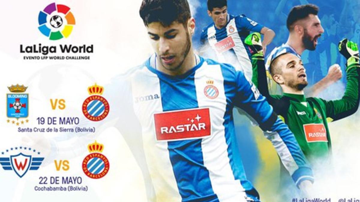 Cartel de la gira boliviana que hará el RCD Espanyol.