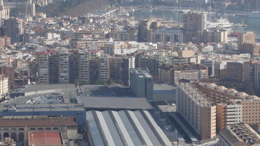 Túnel del AVE de Málaga con la estación y el río al fondo.