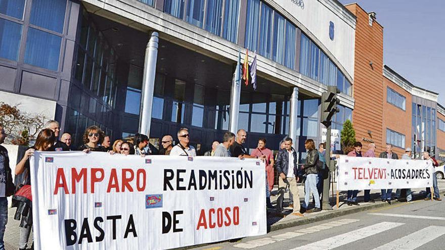 La protesta, ayer.