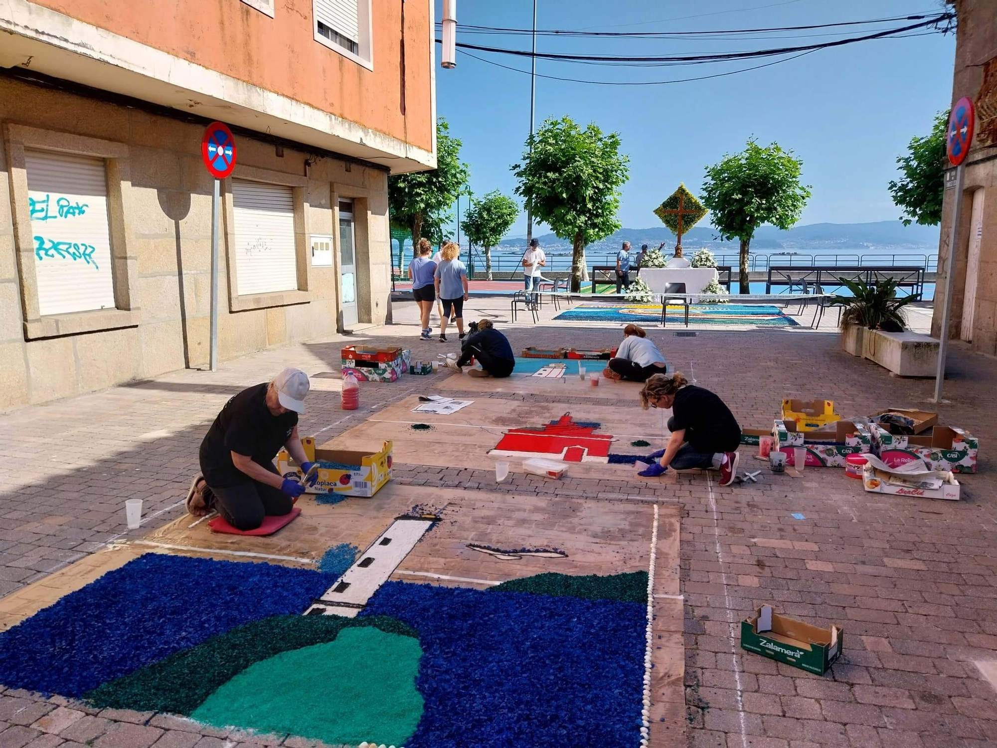 La fiesta de las alfombras florales del Corpus en Bueu (II)