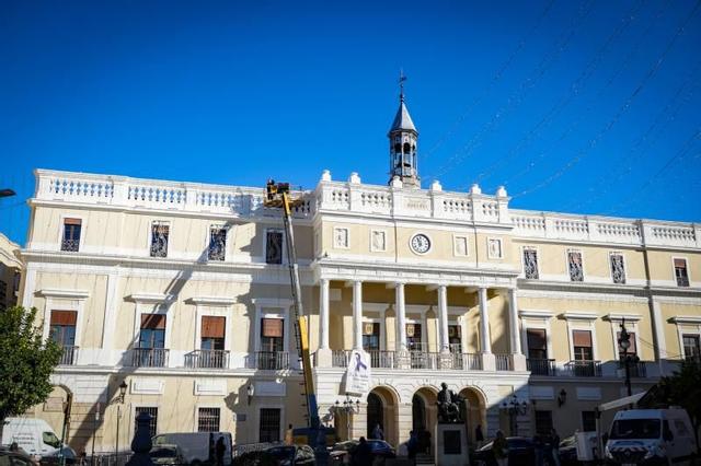 Fachada del Ayuntamiento de Badajoz.