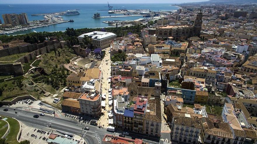 Una vista aérea de Málaga.