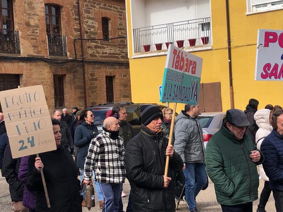 Manifestación de esta mañana en Tábara