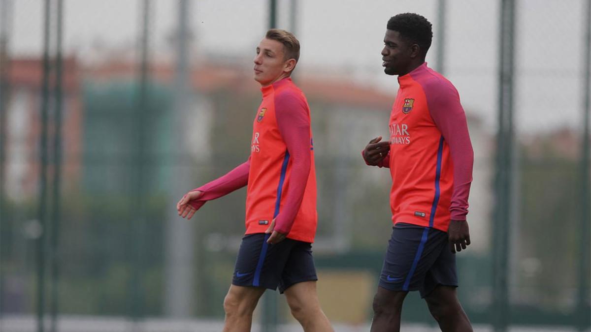 Digne y Umtiti se han sometido a un divertido cara a cara para Barça TV