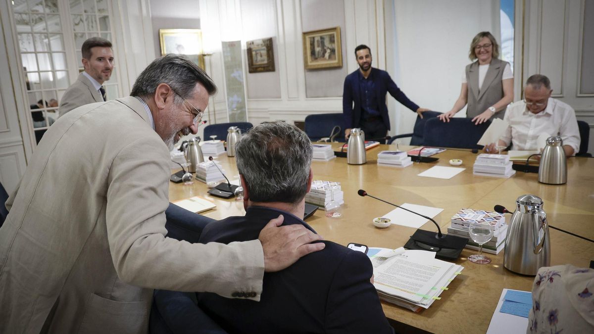 Síndics de PSPV, Compromís y Vox, durante una junta de portavoces en una imagen de archivo.