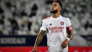 Depay, en el duelo contra el Girondins de Burdeos.