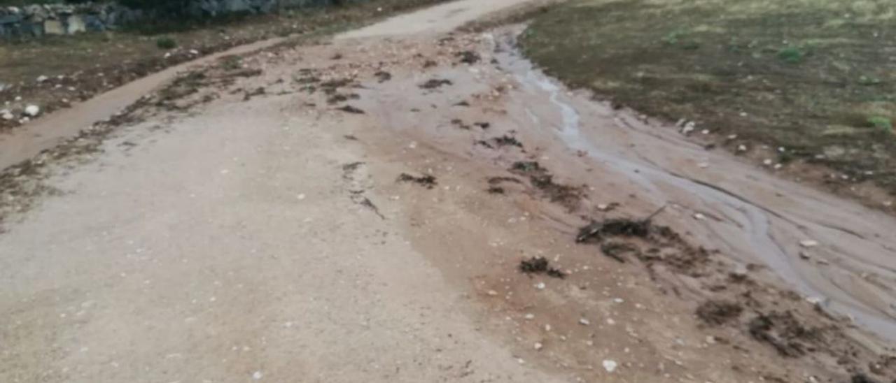 Caminos de concentración en Sobradillo, destrozados por la lluvia. | Cedidas