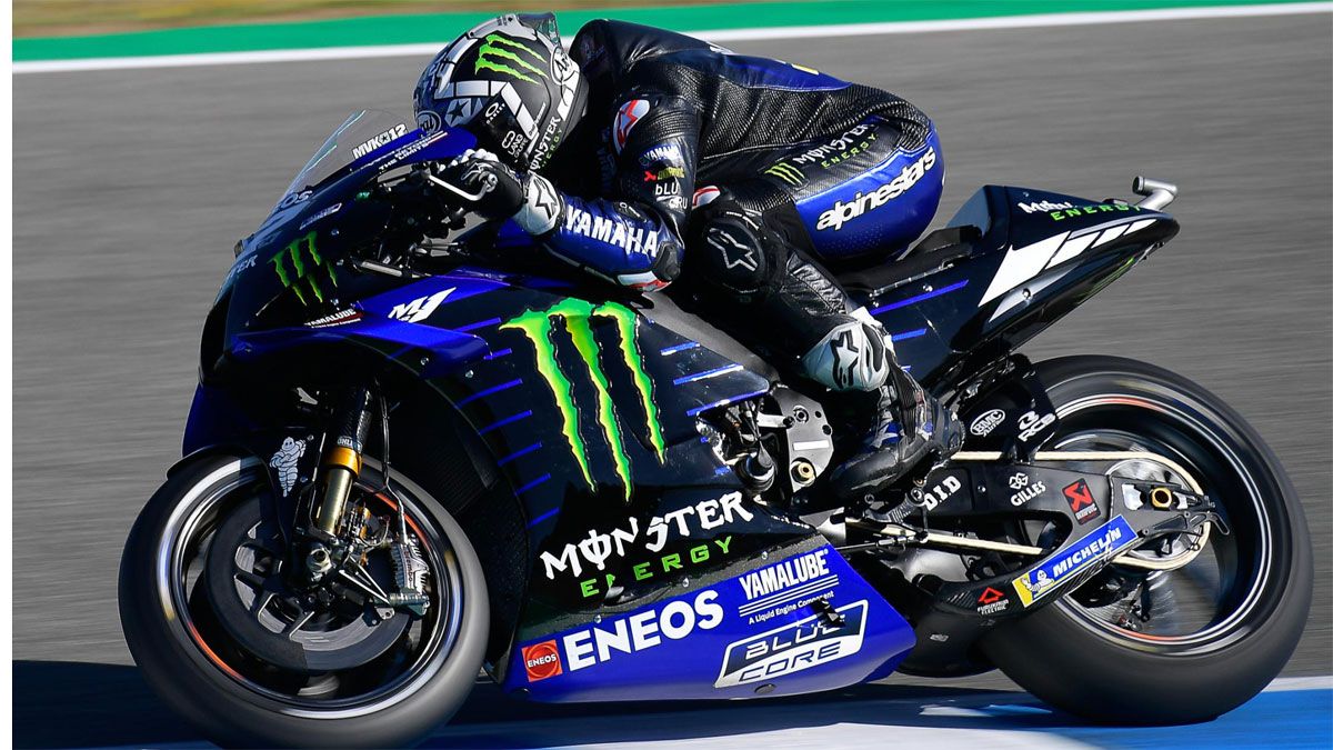Viñales rueda con la Yamaha en Jerez