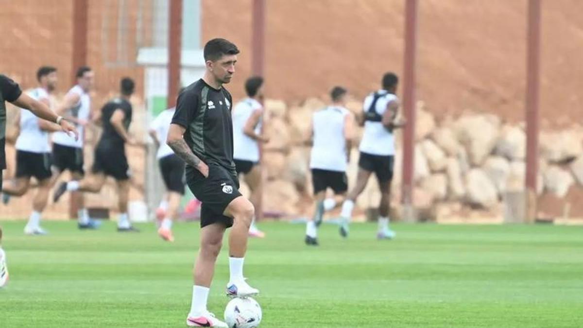 Pablo en el primer entrenamiento de pretemporada.