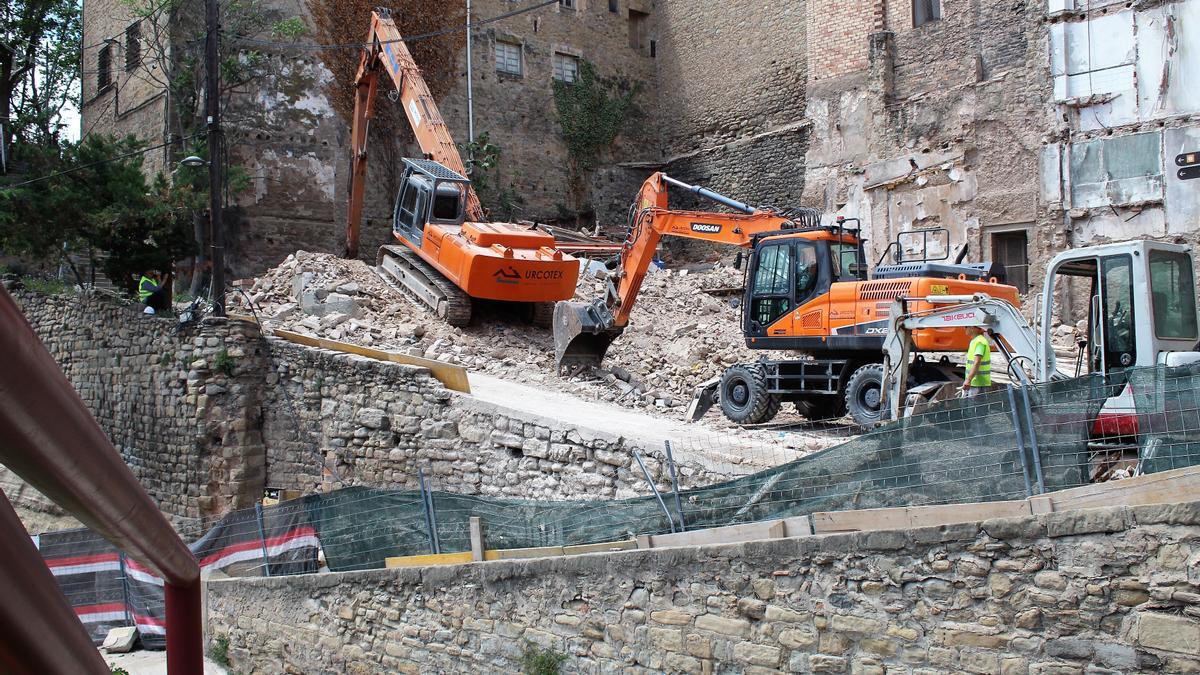 Aspecte de les obres al carrer de la Codinella amb Galceran Andreu, dijous