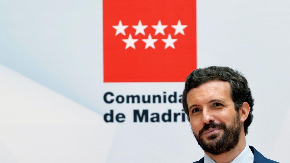 Pablo Casado, el pasado 19 de junio, en la celebración de la investidura de Isabel Díaz Ayuso.