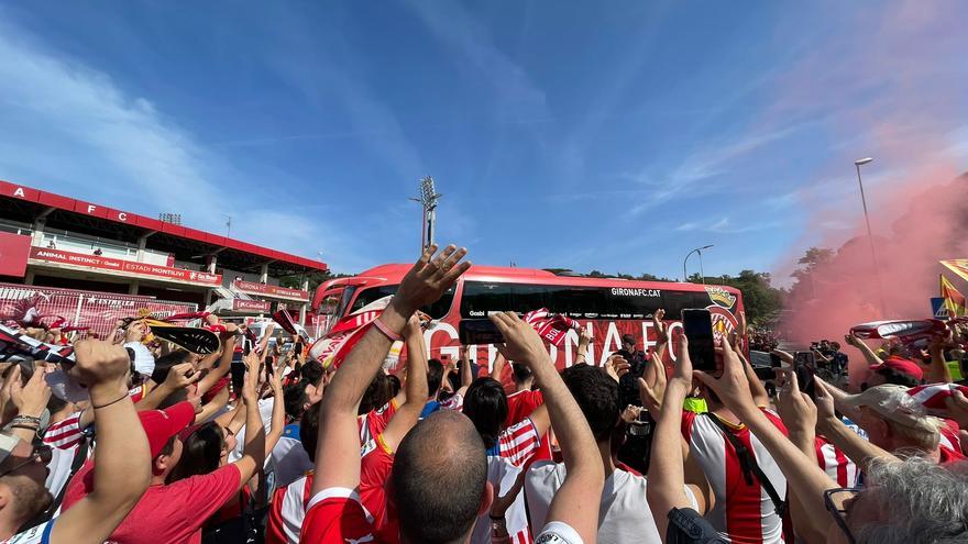 El Girona rep l&#039;escalf de l&#039;afició abans del play-off