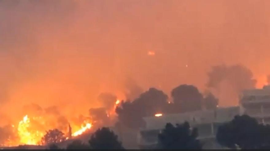 Este es el vídeo del incendio forestal en la zona de Altea Hills y Campomanes