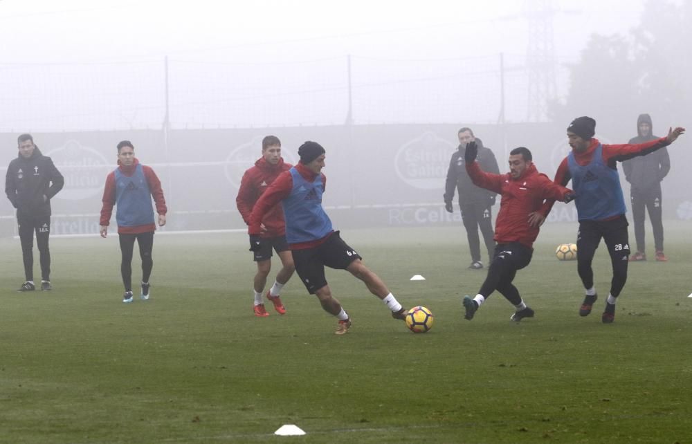 Último entrenamiento del equipo dirigido por Juan Carlos Unzué antes de su visita a Mestalla.