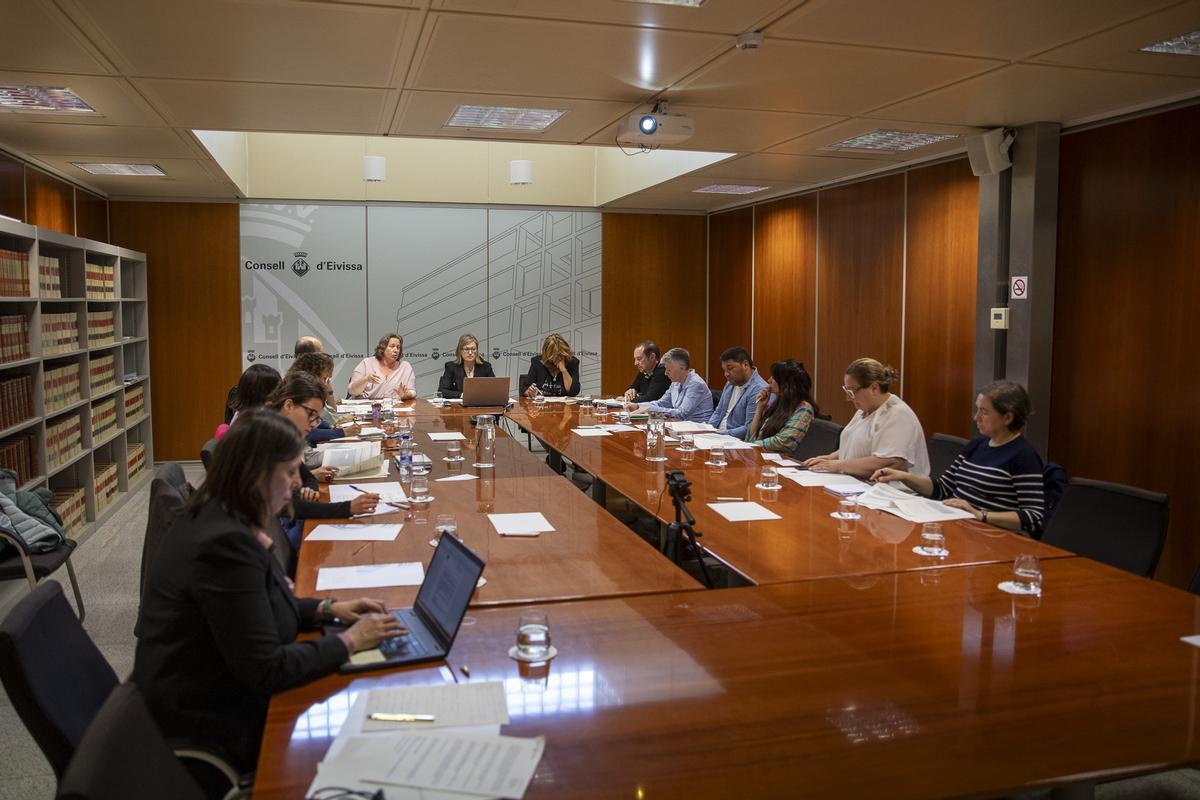 La Comisión Interdisciplinaria de Violencia de Género reunida este jueves en la sede del Consell d’Eivissa