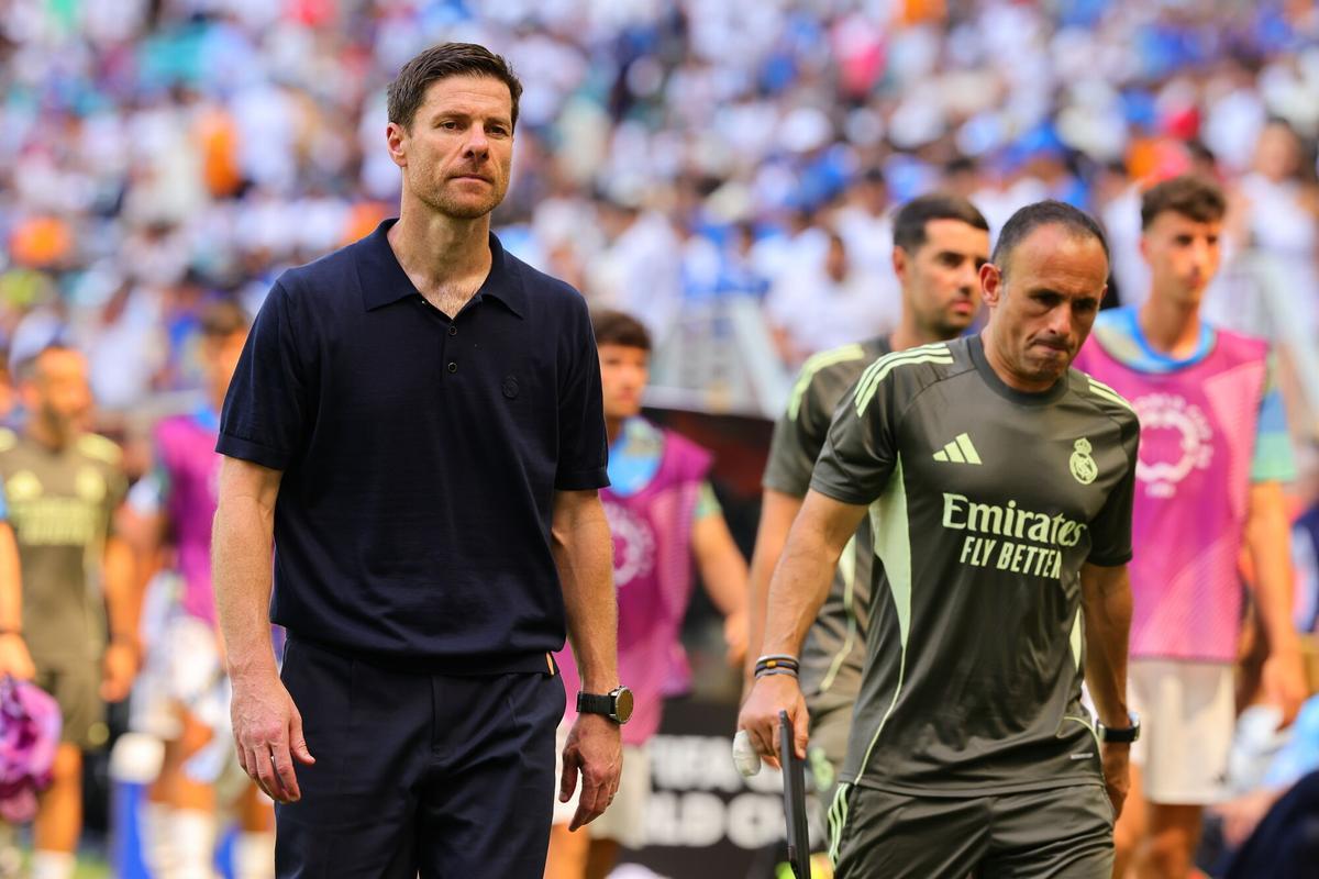 Xabi Alonso, entrenador del Real Madrid durante el partido del Mundial de Clubs contra el Al Hilal