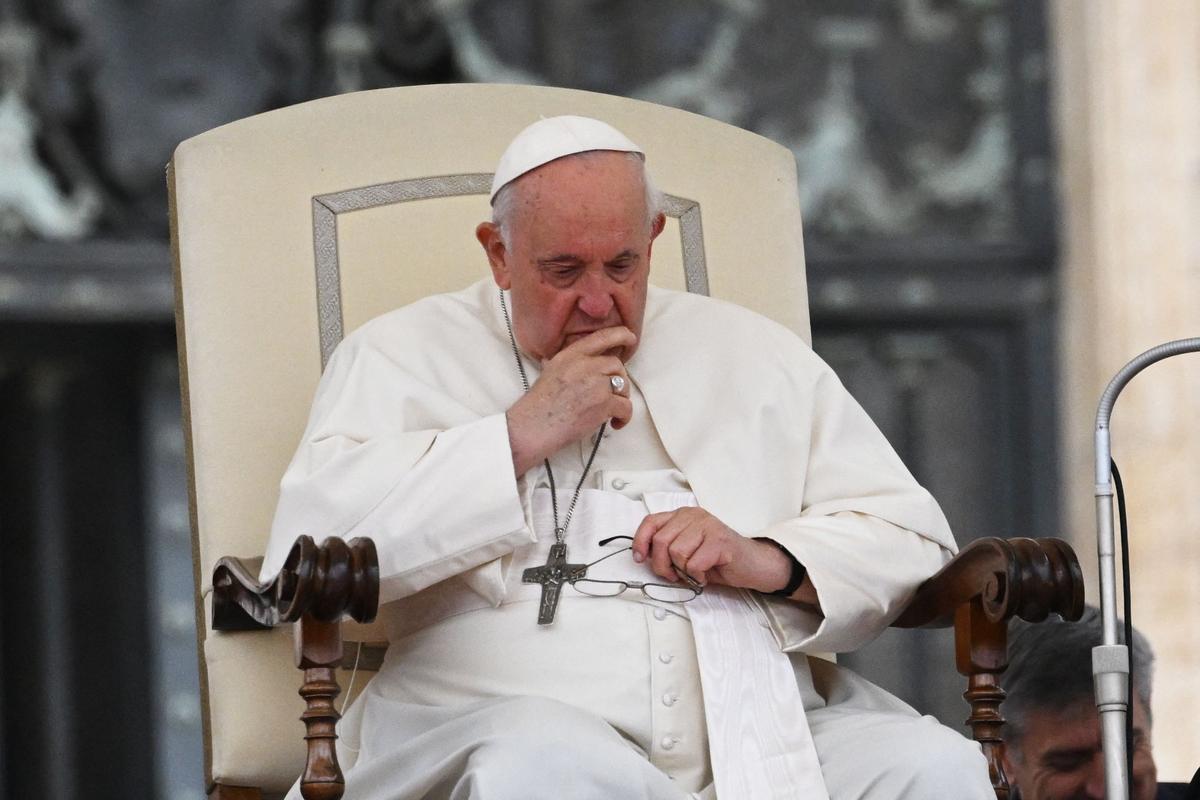 El Papa Francisco durante la audiencia general semanal en la plaza de San Pedro.