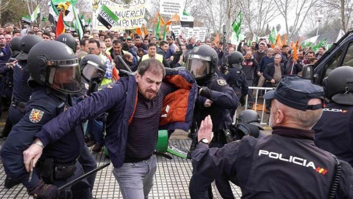 Imagen de archivo de la protesta en Don Benito.