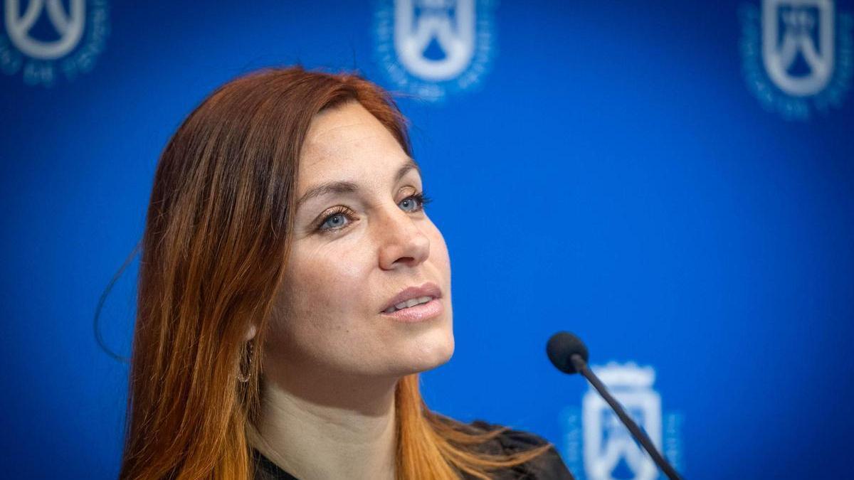 Leire Martínez, este lunes, en el Cabildo de Tenerife.