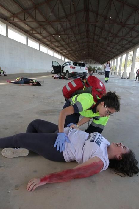 Simulacro de atropello múltiple en el campus de Cartagena de la UCAM