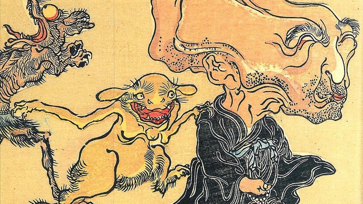 Imagen de la obra ilustrada del siglo XIX de Kawanabe Kyôsai, 'La procesión nocturna de los cien demonios', que formará parte de la exposición del Salón del Manga de Barcelona sobre los orígenes del cómic japonés.