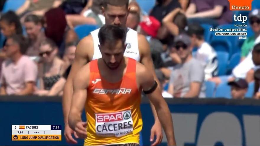 El salto con el que Eusebio Cáceres se ha metido en la Final del Europeo de Birmingham