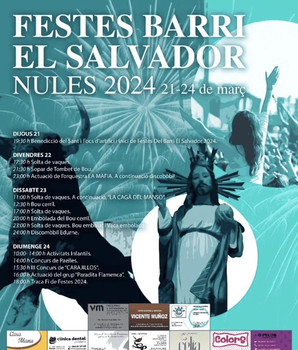 Cartel de las fiestas del barrio El Salvador, en Nules.